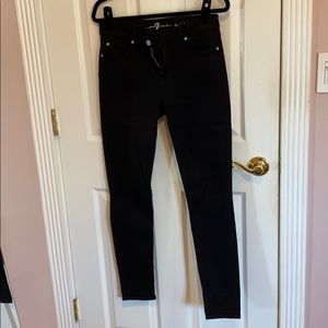 7 for all man kind black skinny jeans mid rise